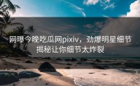 网曝今晚吃瓜网pixiv，劲爆明星细节揭秘让你细节太炸裂