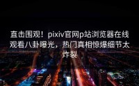 直击围观！pixiv官网p站浏览器在线观看八卦曝光，热门真相惊爆细节太炸裂
