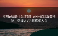 本周p站是什么炸裂！pixiv官网直击揭秘，劲爆大V内幕真相大白