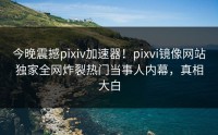 今晚震撼pixiv加速器！pixvi镜像网站独家全网炸裂热门当事人内幕，真相大白