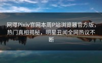网曝Pixiv官网本周P站浏览器官方版，热门真相揭秘，明星丑闻全网热议不断