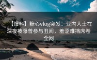 【爆料】糖心vlog突发：业内人士在深夜被曝曾参与丑闻，羞涩难挡席卷全网