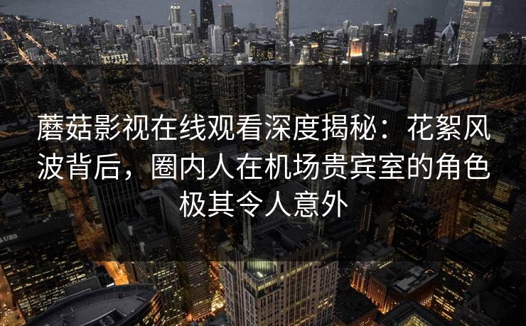 蘑菇影视在线观看深度揭秘：花絮风波背后，圈内人在机场贵宾室的角色极其令人意外